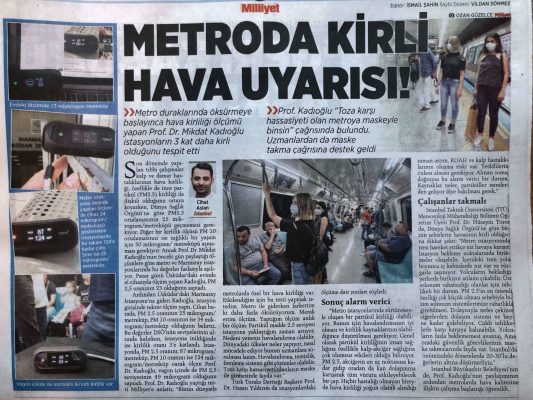 Metroda kirli hava uyarısı - Hava kalitesi ölçümü