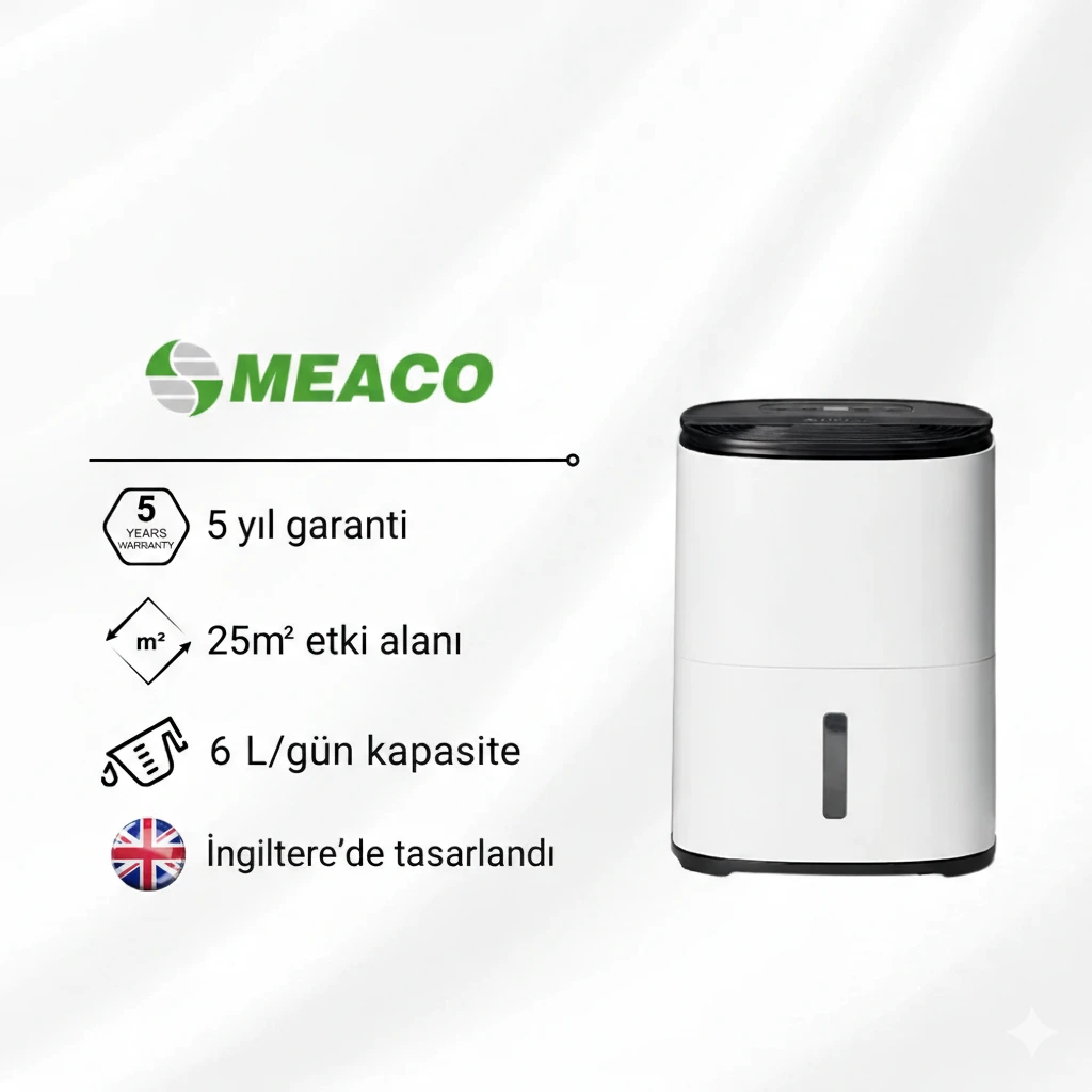 MeacoDry Arete® One 6L Nem Alma ve Hava Temizleme Cihazı