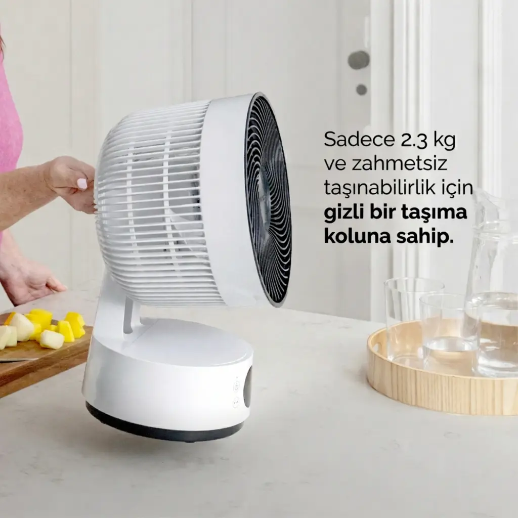 Meaco Sefte® 8" Bataryalı Ultra Sessiz Masaüstü Vantilatör – Uyku Modlu Ve Enerji Tasarruflu Serinletici Fan - Görsel 3